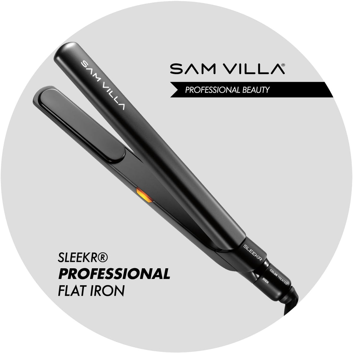 Sam Villa Sleekr snag-free plates glide through hair during styling.