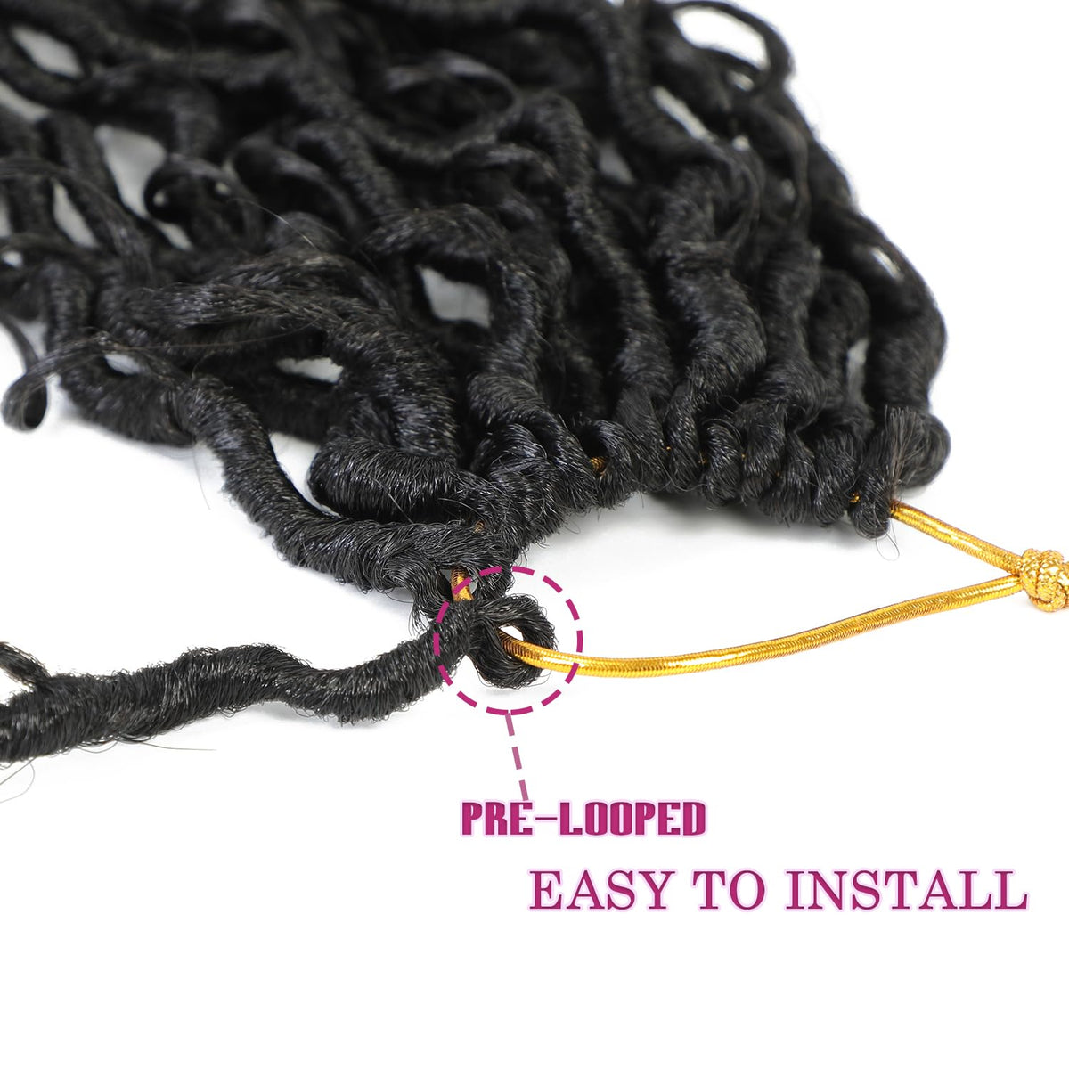 SAMBRAID goddess locs length options in 14in, 18in, and 22in.