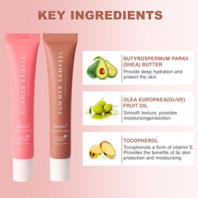 Samfeel Vanilla tint lip butter swatch with soft, creamy color.