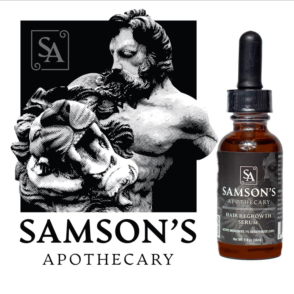 Samson's Apothecary packaging beside a calm workspace suggesting daily routine use.