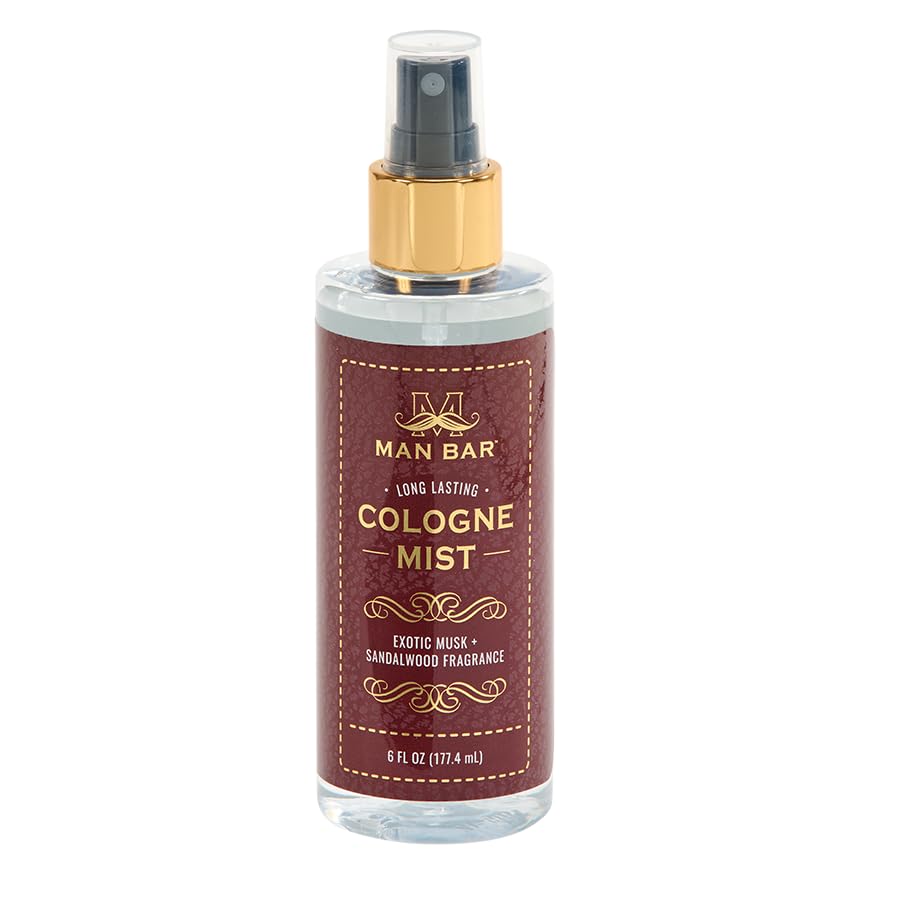 San Francisco Soap Company Man Bar Cologne Mist bottle featuring exotic musk and sandalwood aroma for lasting presence