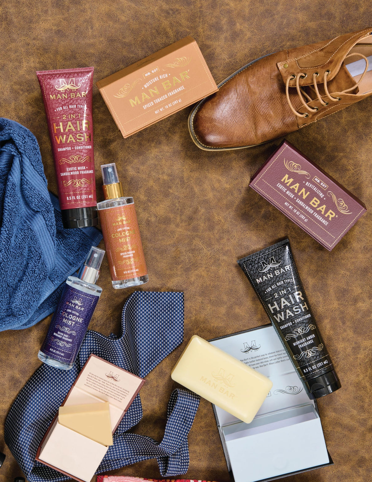 San Francisco Soap Company Man Bar Cologne Mist packaging display for convenient carry