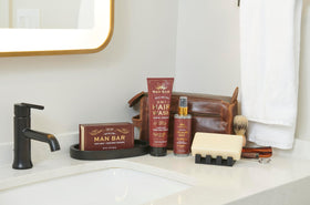 San Francisco Soap Company Man Bar Cologne Mist packaging showcases six-ounce, long-lasting formula