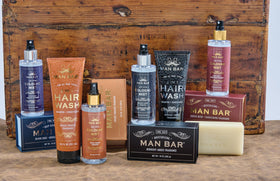 San Francisco Soap Company Man Bar Cologne Mist pulse-point spray demonstrates easy application