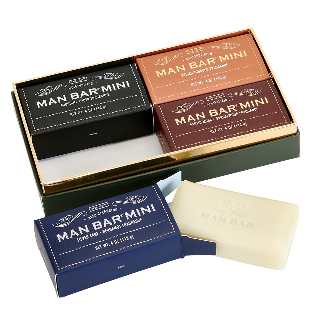 San Francisco Soap Company Man Bar Minis Midnight Amber close-up for hydrating shower experience.