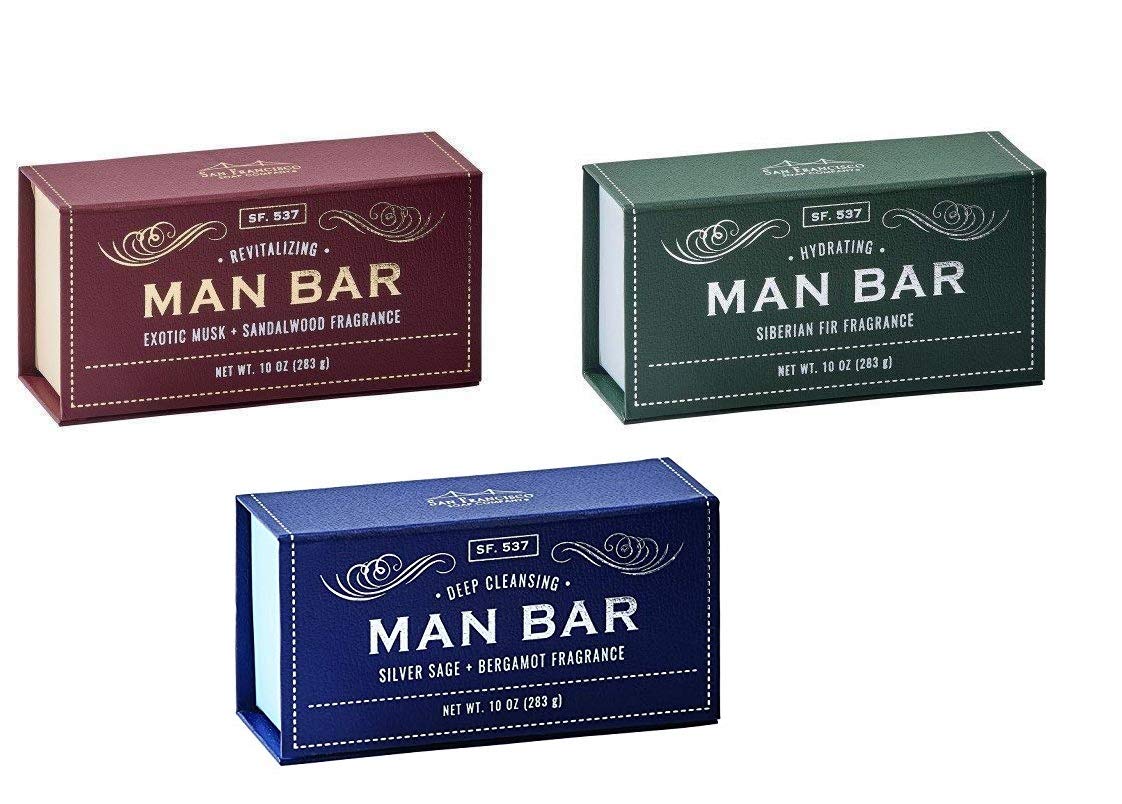 San Francisco Soap Company Man Bars set with Silver Sage and Bergamot for refreshed clean skin