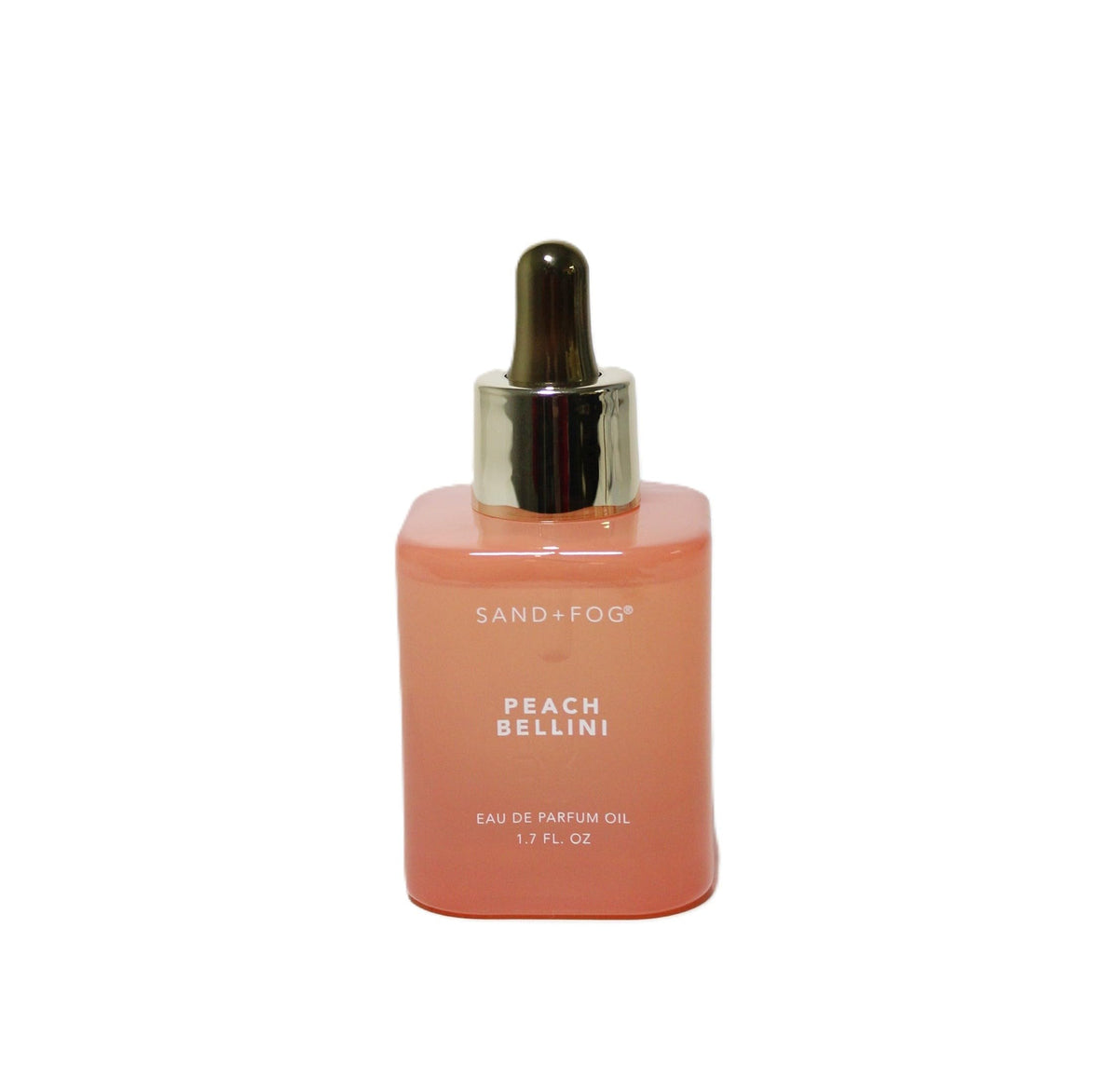 Sand + Fog Peach Bellini perfume oil dropper for daily wear with a bright, refreshing scent.