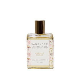 Sand + Fog Vanilla Sugar EDP Oil bottle with pink and gold accents for everyday wear.
