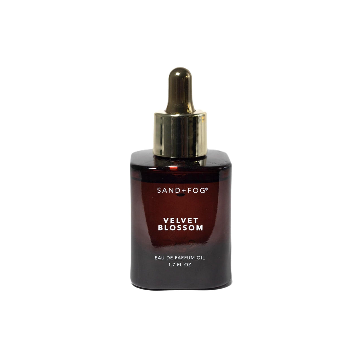 Sand + Fog Velvet Blossom parfum oil bottle with dropper for precise pulse-point fragrance.