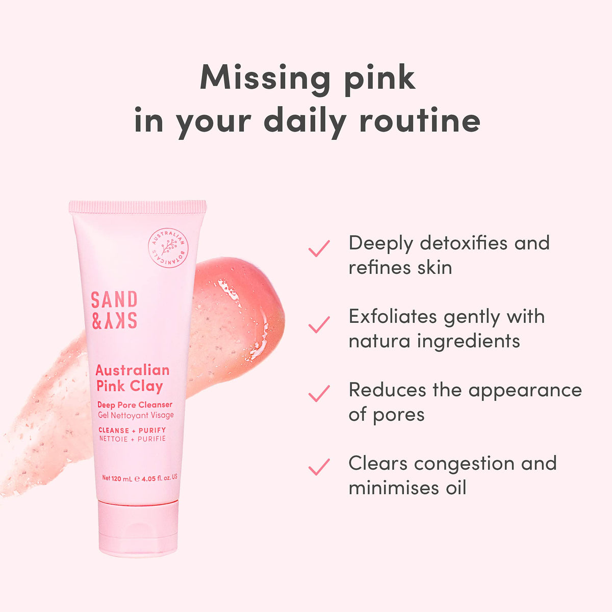 Sand & Sky Vegan Cruelty-Free and free from sulfates illustration.