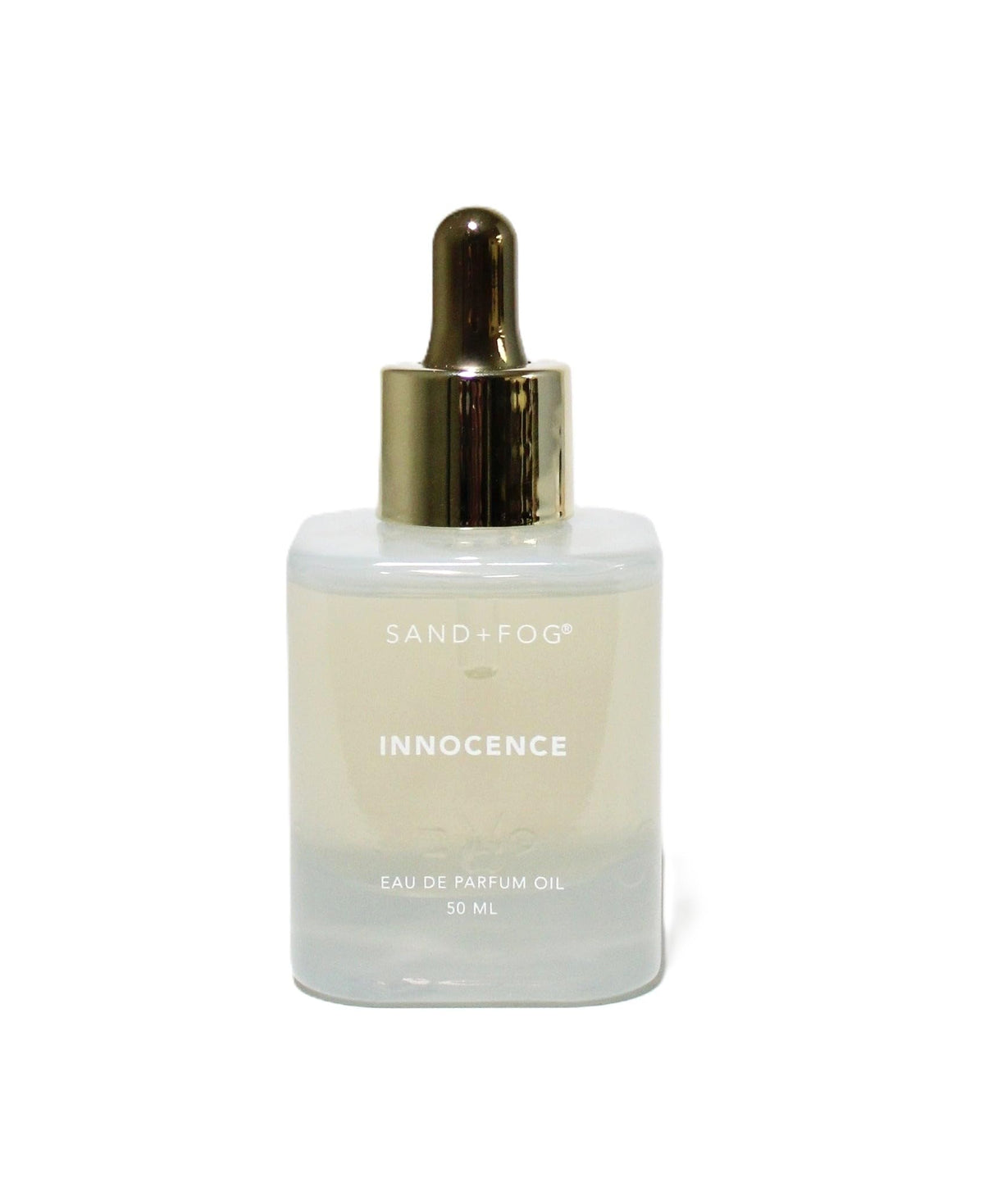 Sand + Fog Innocence bottle with dropper enables precise application and long-lasting scent.