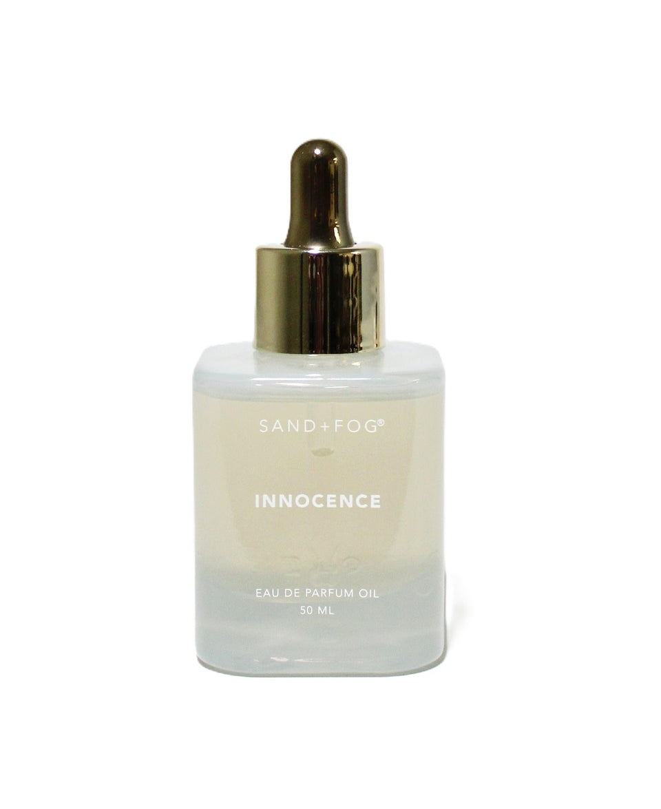 Sand + Fog Innocence bottle with dropper enables precise application and long-lasting scent.
