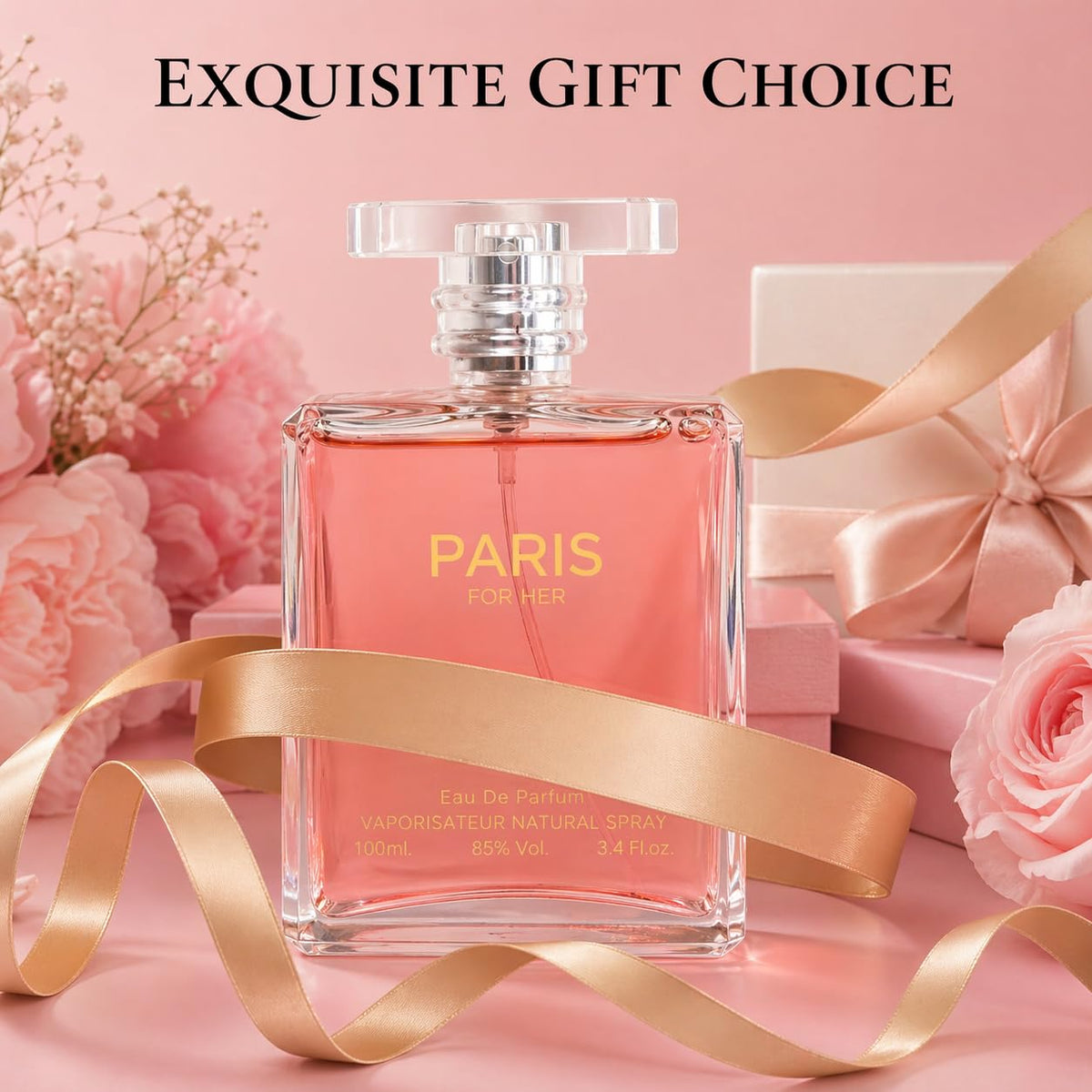 Sandora Fragrances perfume label detail highlights branding and premium finish.