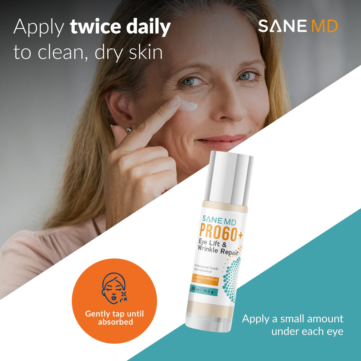 SANE MD PRO60+ eye area radiance close-up