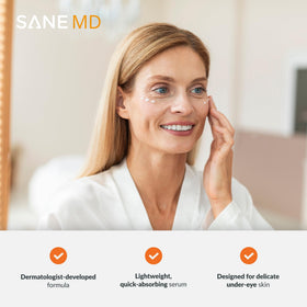 SANE MD PRO60+ eye cream being applied under the eye