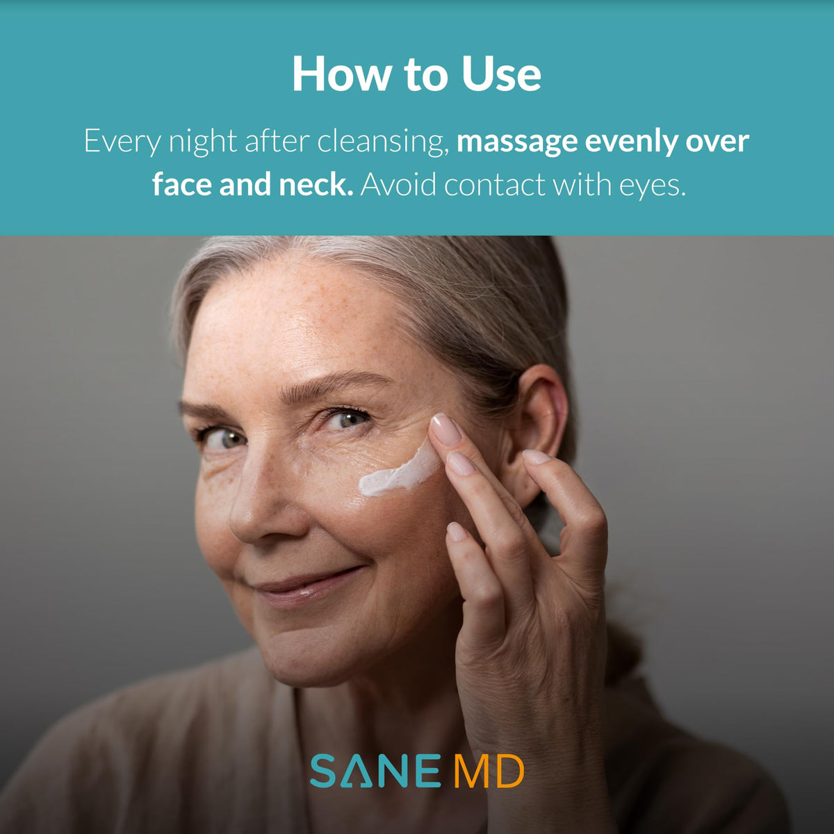SANE MD Pro60 packaging box highlights premium anti-aging ingredients.