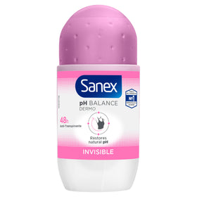 Sanex deodorant roll-on front view highlights six-pack packaging for daily freshness.