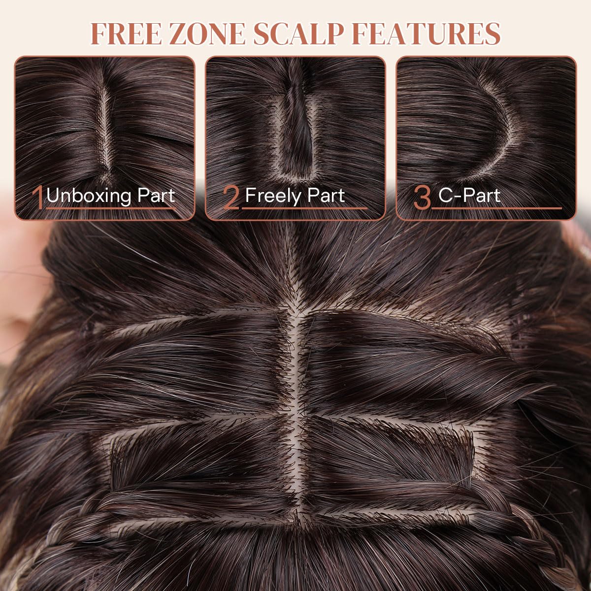 Sangtok long layered ombre wig highlights face framing and movement.