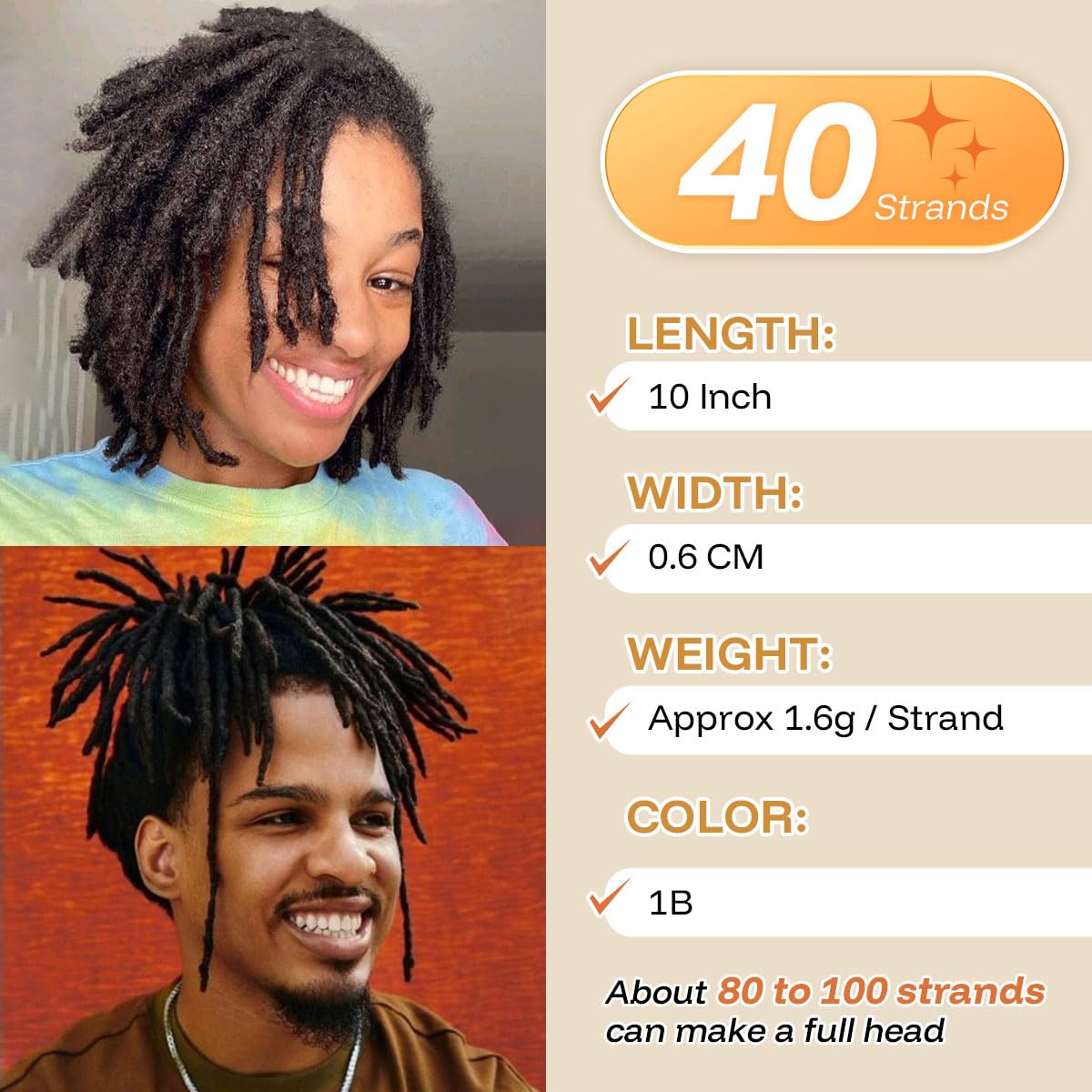Sangtok dreadlock extensions real human hair soft texture blends with natural hair