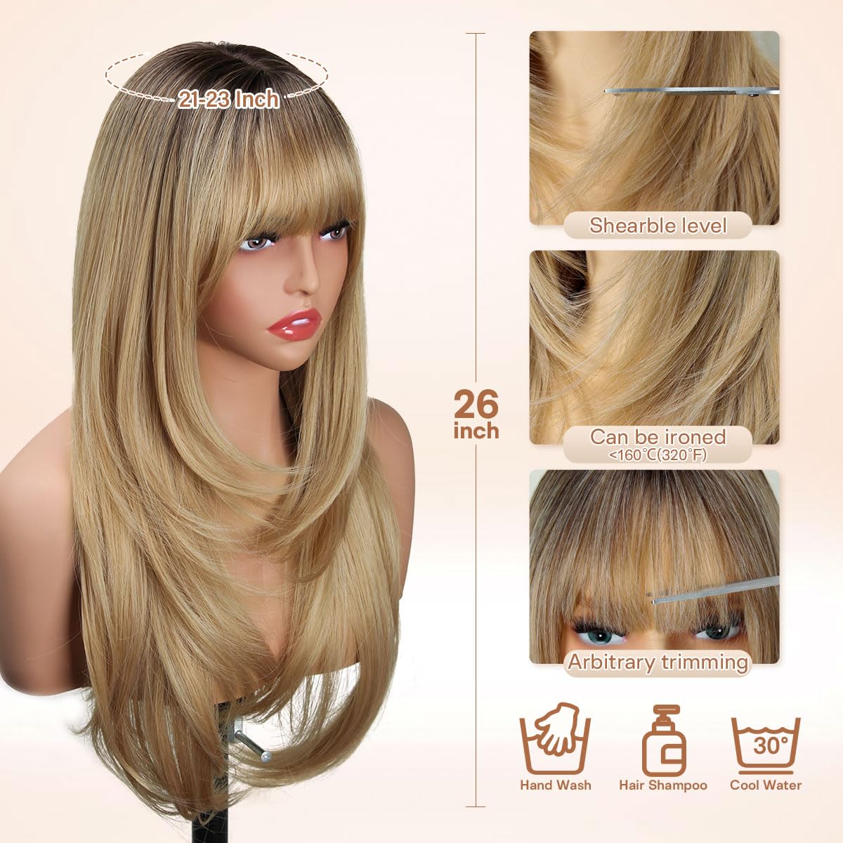 Sangtok breathable cap wig provides all-day comfort and secure wear.