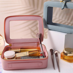 SANHECUN cosmetic organizer shows transparent front to view contents quickly