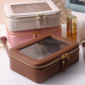 SANHECUN toiletry bag front transparent window for fast visibility