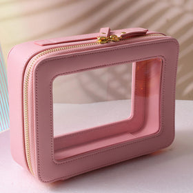 Car-ready SANHECUN toiletry bag with sturdy handle for travel