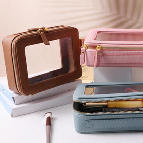 Compact SANHECUN travel toiletry bag fits 8x6x2.5 inches