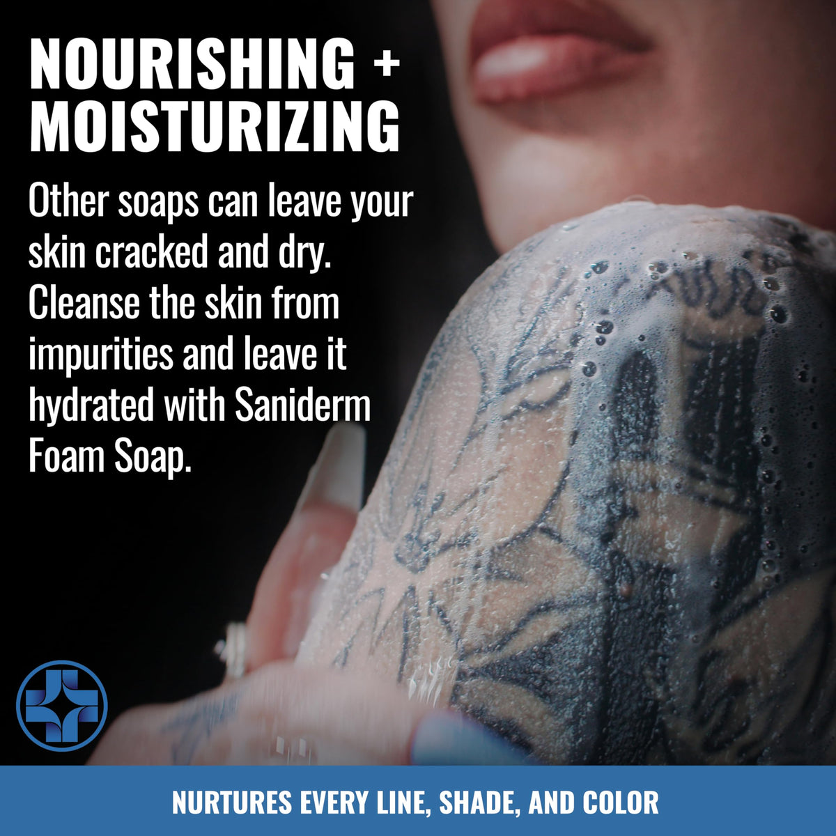 Saniderm Fragrance-Free label indicating irritation-free formula