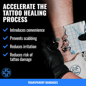 Saniderm latex-free tattoo bandage reduces irritation during healing.
