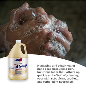 Sanit antibacterial foam cleanses dirt and removes residue effectively