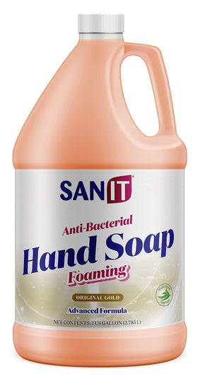 Sanit Original Gold foaming hand soap bottle with rich lather for gentle cleansing