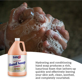 Sanit Original Gold hand washing action demonstrates quick, thorough cleansing