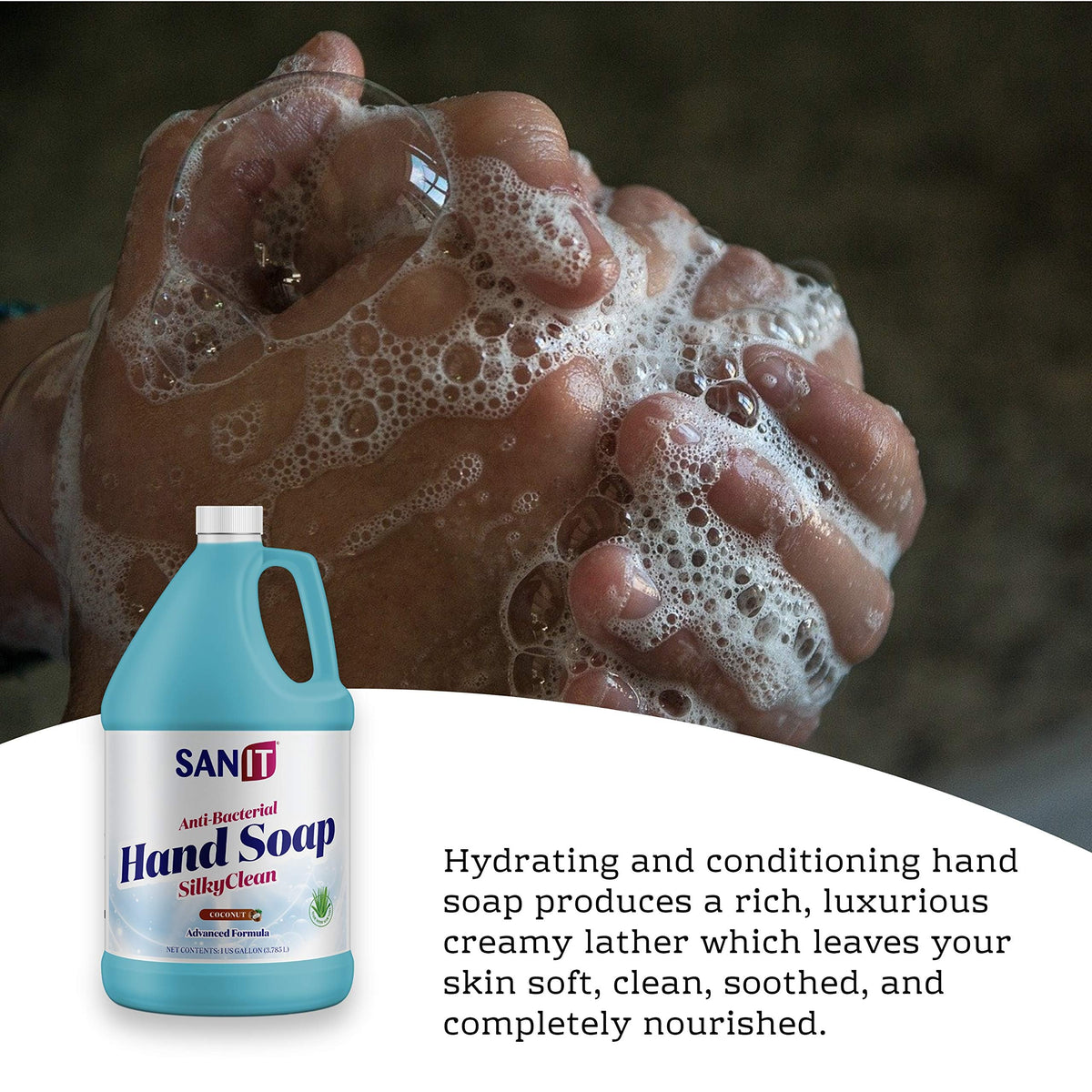 Sanit Silky Clean coconut oil essence hints at natural nourishment