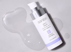 Close-up of Vita C Serum texture suggesting smooth, radiant skin.