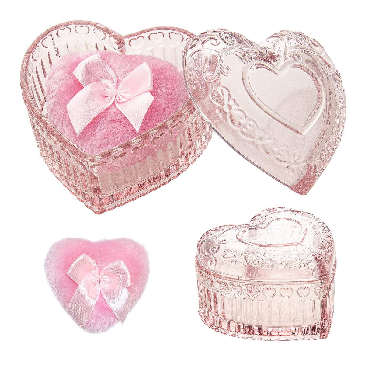 Sansaieco Love powder puff set for quick, even body powder application.