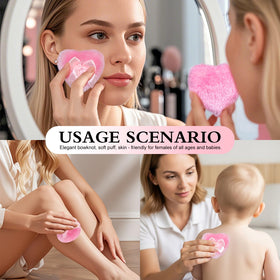 Sansaieco Love soft puff texture for gentle makeup application.