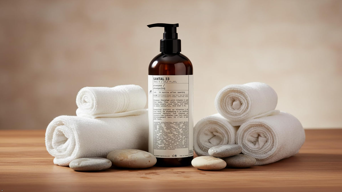 Santal 33 shampoo for daily use yields soft, manageable hair.