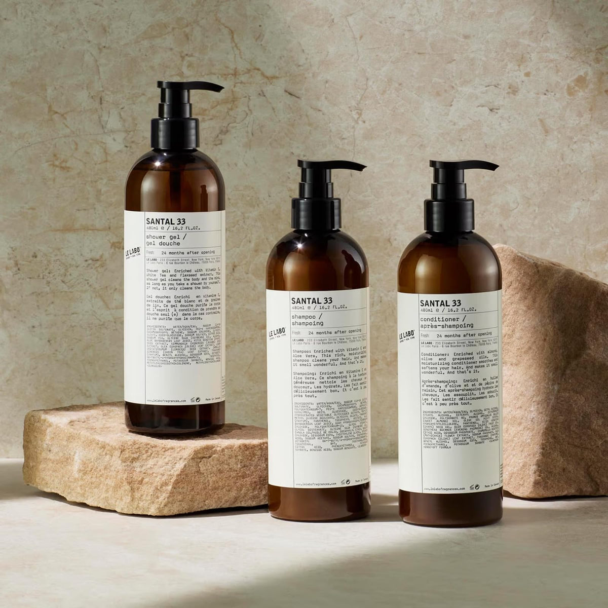 Santal 33 shampoo leaves a subtle fragrance after washing.