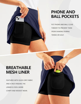SANTINY built-in mesh shorts deliver breathable moisture-wicking comfort