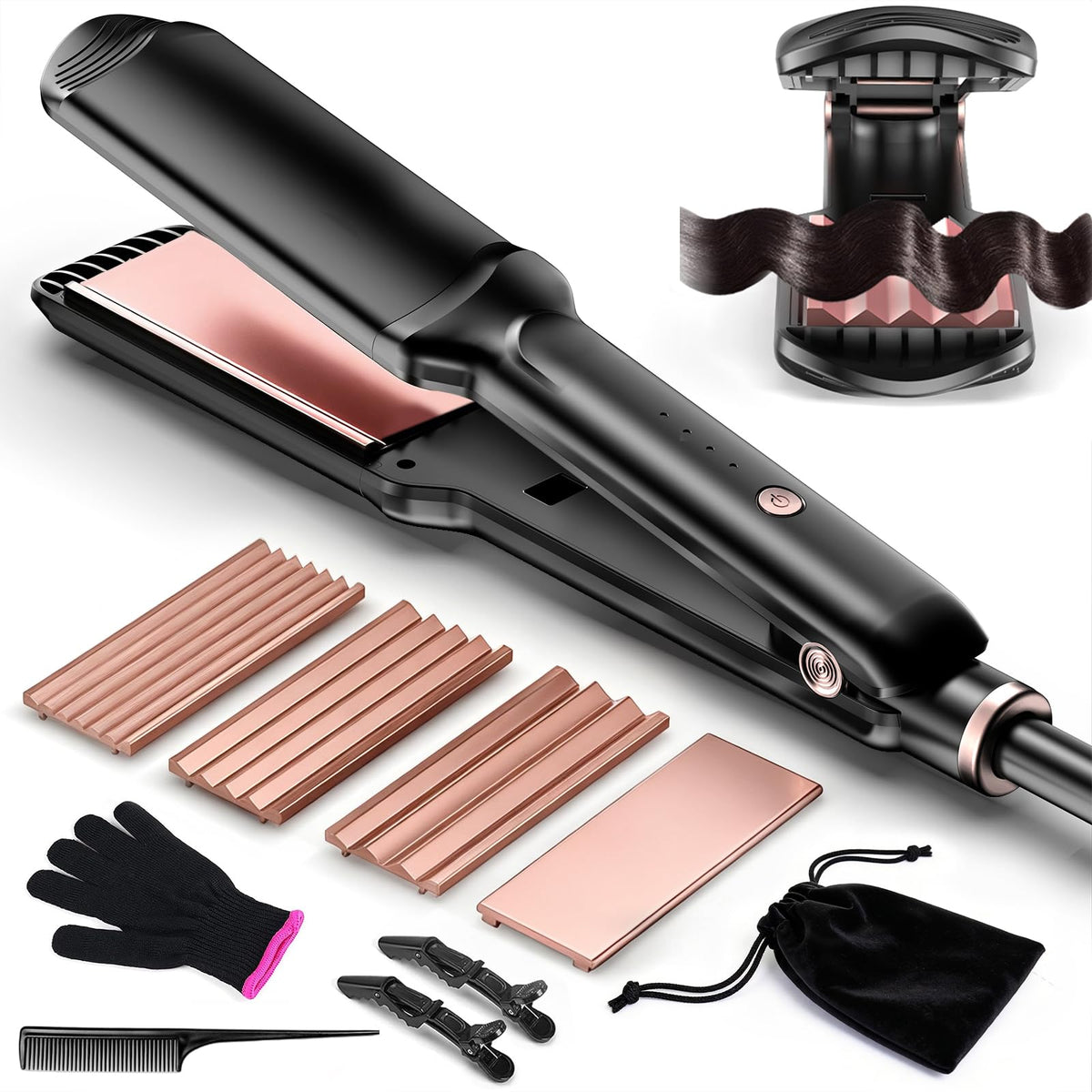 Santiway 4in1 crimper plate set for versatile textures and quick looks