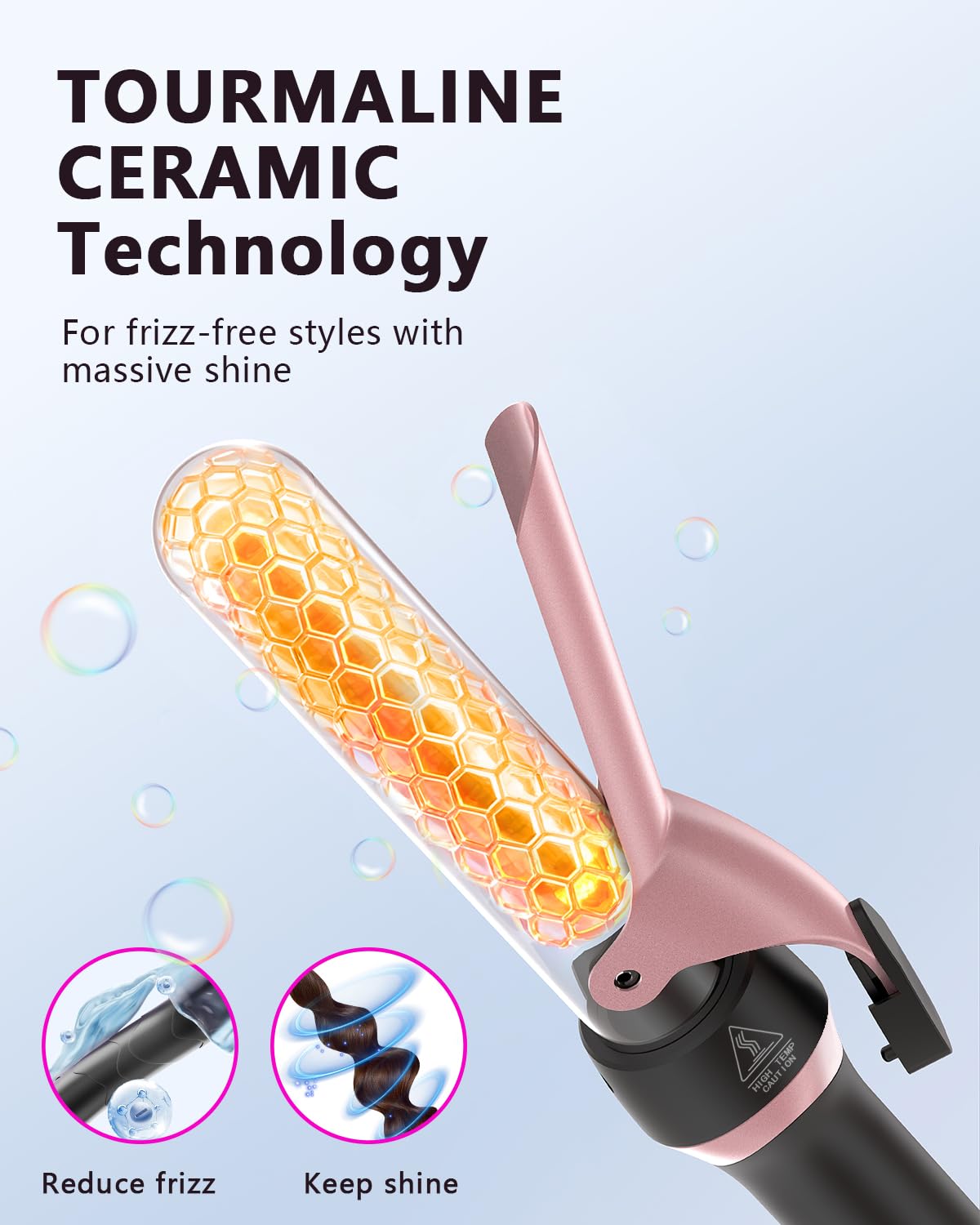 Santiway curling iron tourmaline ceramic barrel for smooth glide