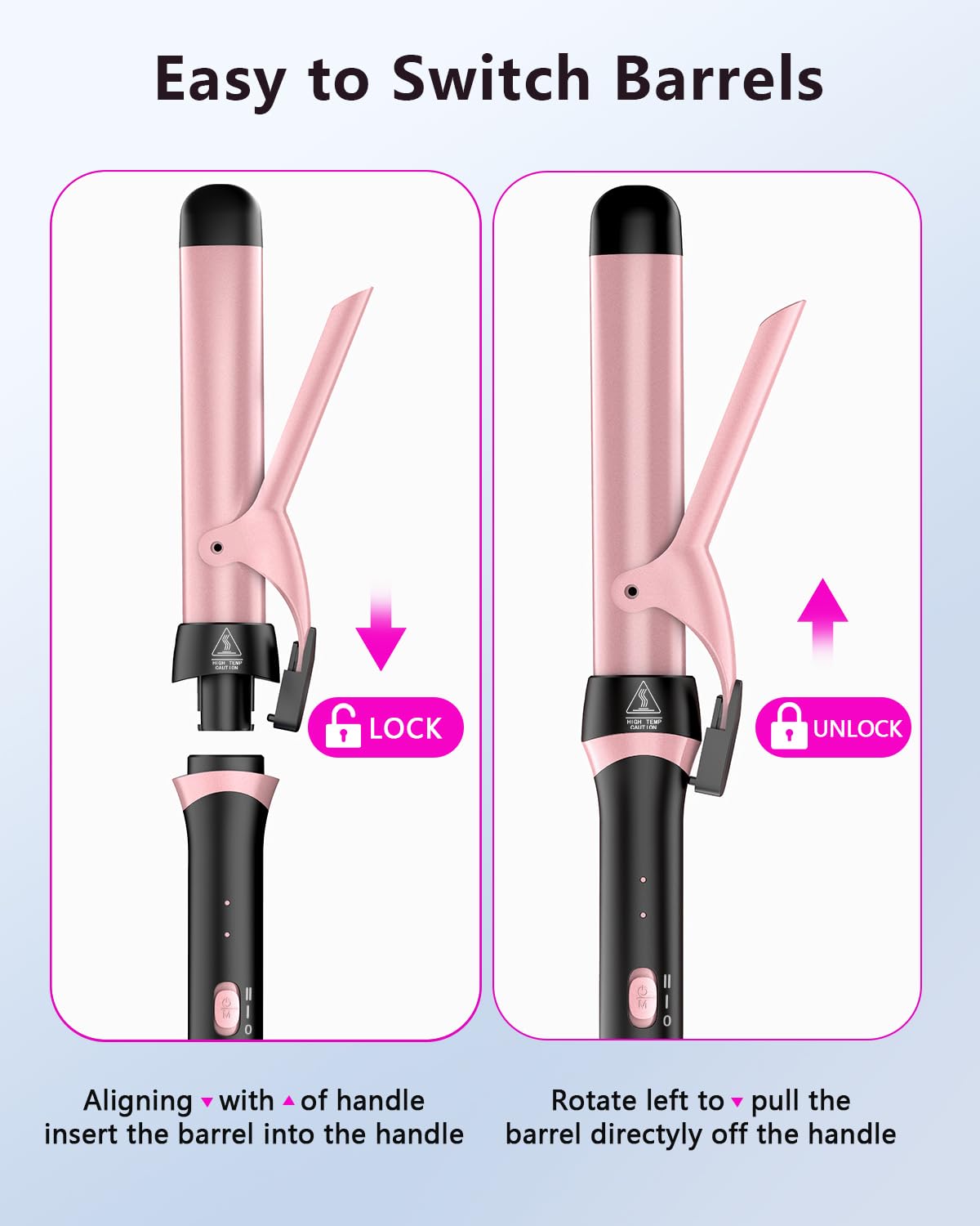 Santiway curling iron with upgraded clamp for secure hold on all hair types