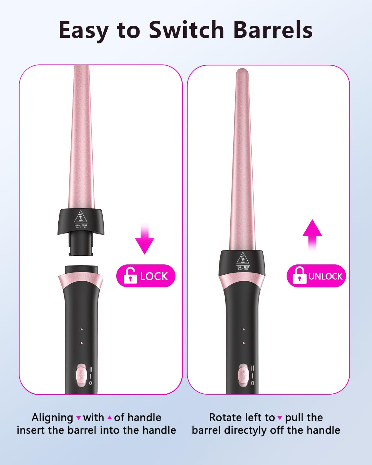 Santiway curling wand anti-scald cool-tip and safety glove included.