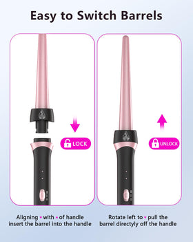 Santiway curling wand anti-scald cool-tip and safety glove included.