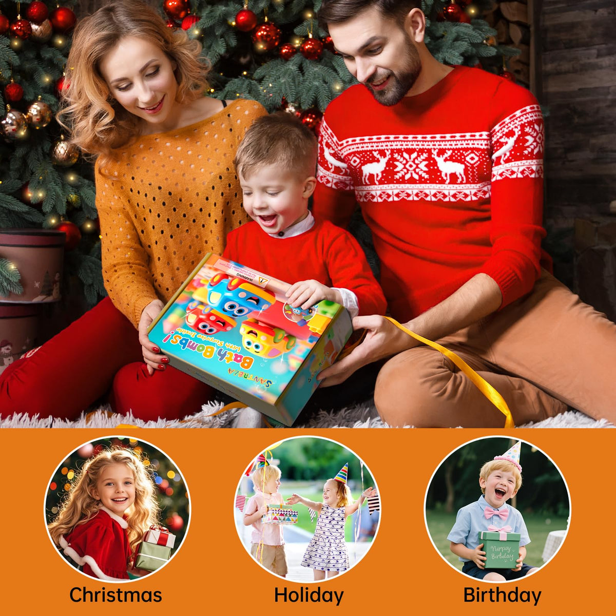 Bright gift box makes a great present for birthdays or holidays