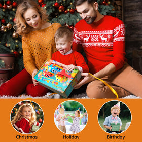 Bright gift box makes a great present for birthdays or holidays