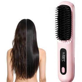 SANTVOLO cordless hair brush for short hair enables quick on-the-go styling.