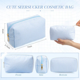 Sanwuta 12-pcs seersucker bags bulk for versatile bridal party favors.