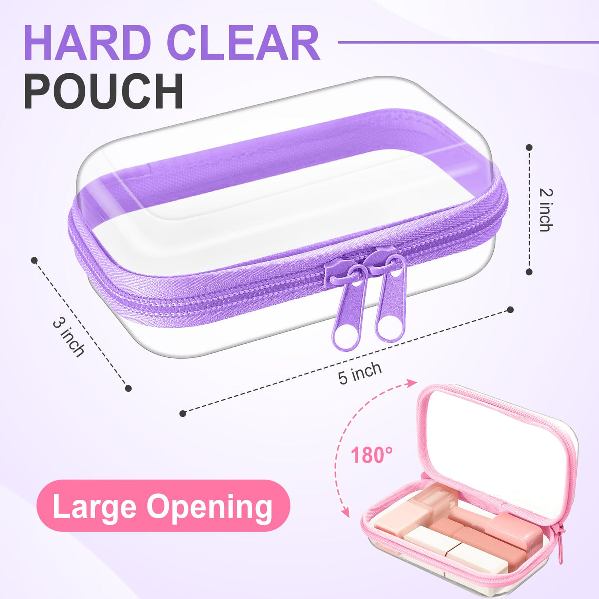 Sanwuta transparent makeup bag inside a compact case for quick cosmetic access.
